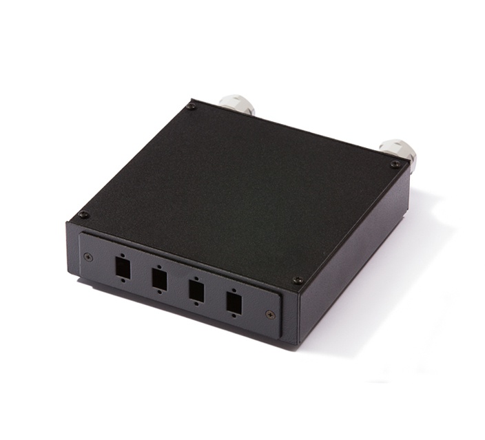 Keline optický distribučný box pre 4 x SC-SC, LC-LC Duplex alebo LSH-LSH adaptéry